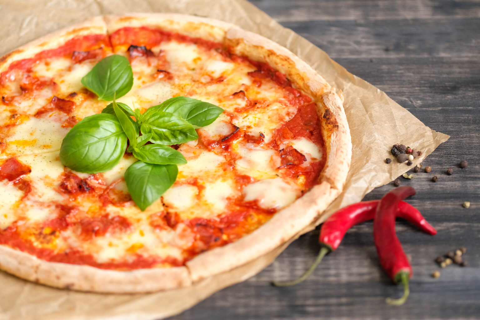 Food. Delicious pizza on the table